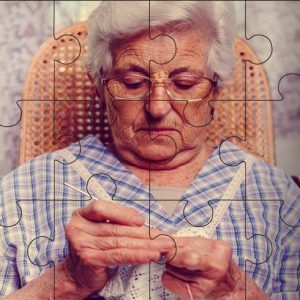 Puzzle de mujer cosiendo